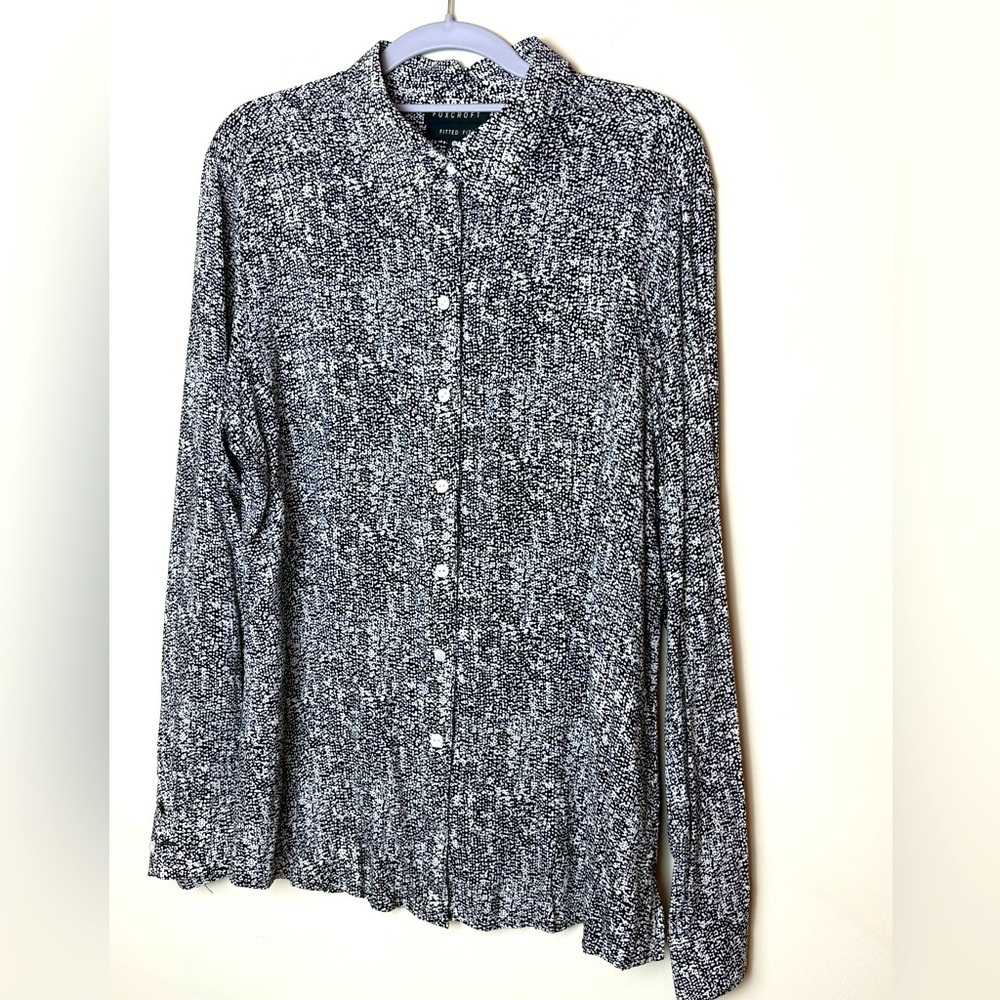 Black and White Button-Up Shirt